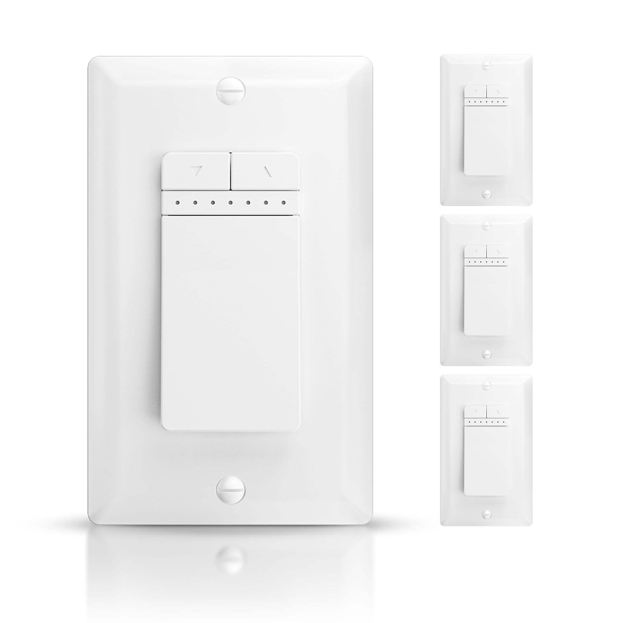 ECOELER Interruttori dimmer a polo singolo, per lampadine alogene e a incandescenza da 150 W, lampadine alogene e a incandescenza da 300 W, necessita di filo neutro, piastra da parete inclusa, ETL e