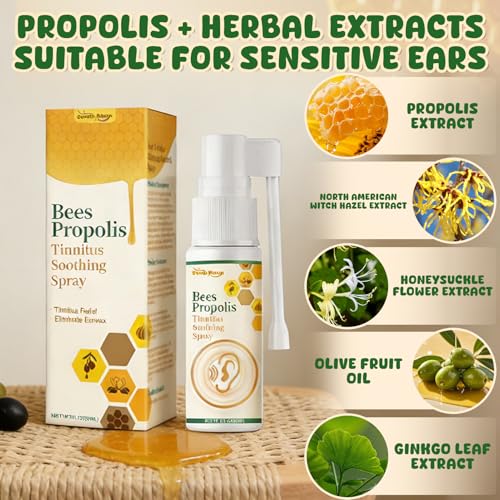 Ohrenschmalz Entferner Spray 60ml, Ohrenreiniger Spray, Propolis Ohrspray, Ohrenpflege Spray, Ohrenschmalz Entfernen, Sanfte Reinigung, Pflege für Den Gehörgang, Hilft Bei Ohrenschmalz