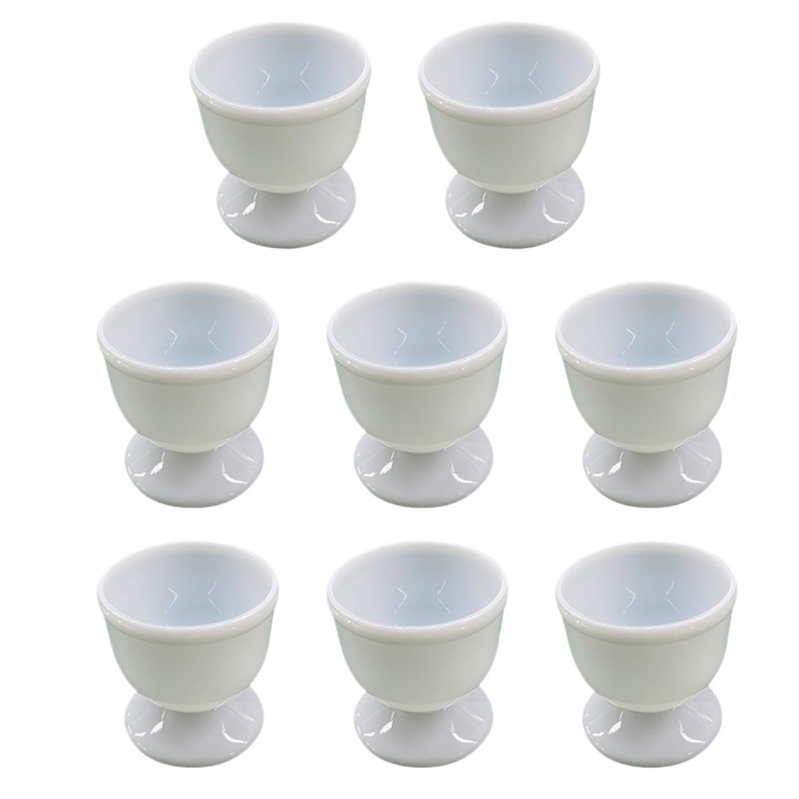 coquetier, Lot de 4 ou 8 coquetiers en plastique blanc for œufs durs et mollets(8pcs)