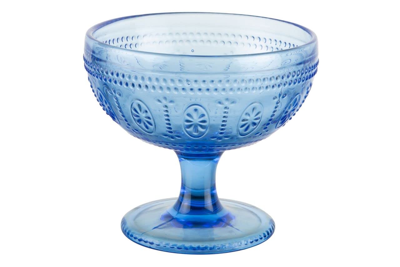 SWEET HOME Set di 6 Coppe Gelato in Vetro Blu cl 37 Barocco cod.BC02405LU cm 10,7h diam.11,6 by Varotto & Co.