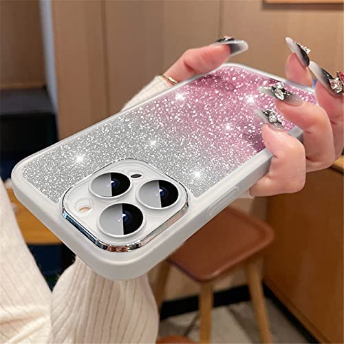 Coque iPhone 14 Plus paillettes blanc gradient pour votre quotidien chic
