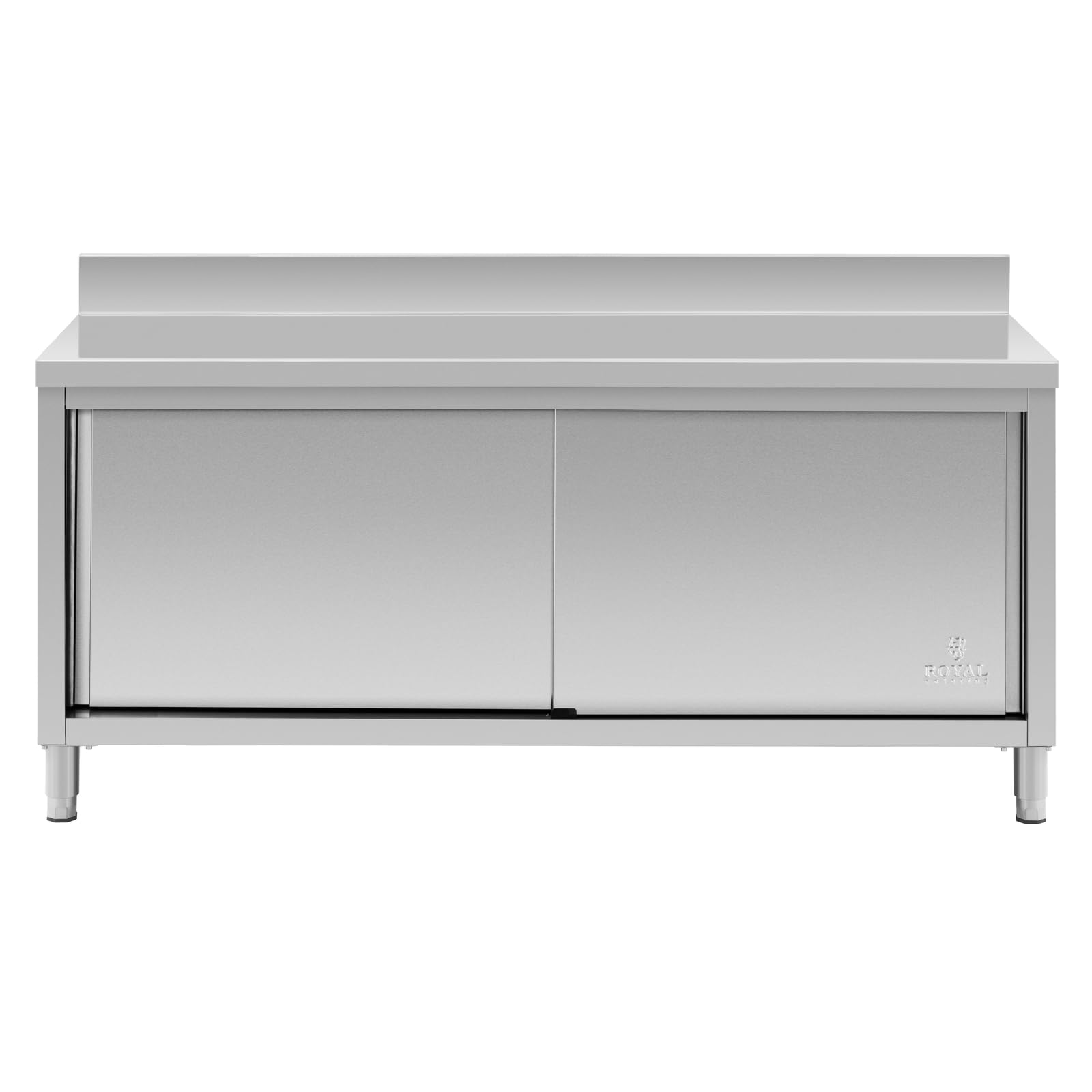 Royal Catering Mueble Neutro en Acero Inoxidable Armario RCSSCB-180X60-E-B (180 x 60 cm, 2 puertas correderas, 600 kg de capacidad de carga)