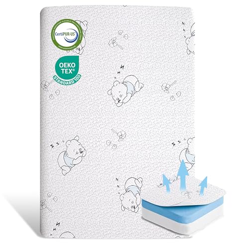Image of Pack and Play Mattress, 38 inchx26 inch Dual-Sided Gel Memory Foam Pack N Play Mattresses Pad, Portable Mattress for Pack n Play with Breathable & Machine Washable Cover