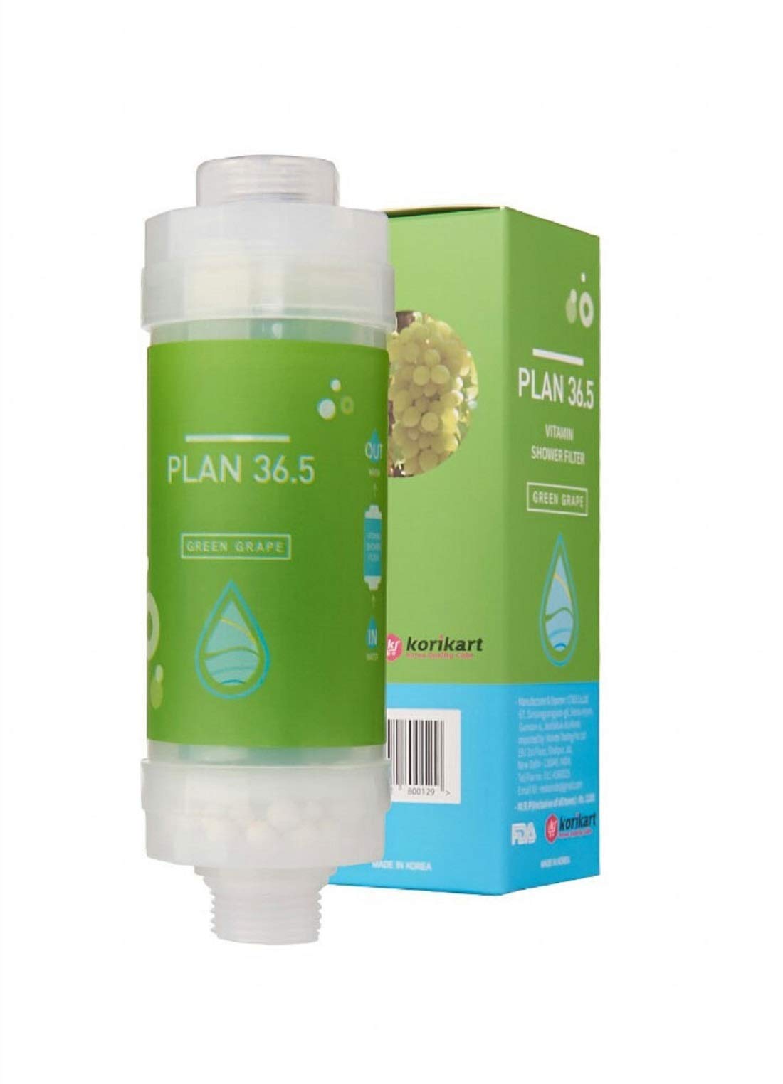 Plan 36.5 Premium Vitamin C Green Grape Flavor Korean Shower Filter for Bathroom Shower (Green Grape Flavor) : Amazon.in: Home & Kitchen