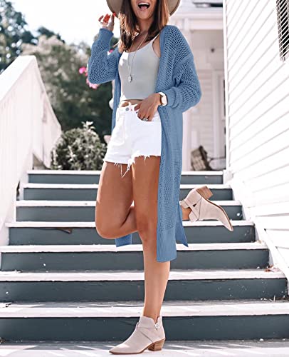 Image of Misassy Womens Open Front Knit Sheer Cardigans Summer Boho Lightweight Long Sleeve Kimono Long Sweater