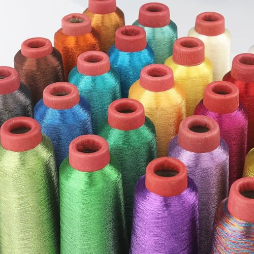 Fil de polyester métallisé haut de gamme rouge brillant pour crochet et pulls