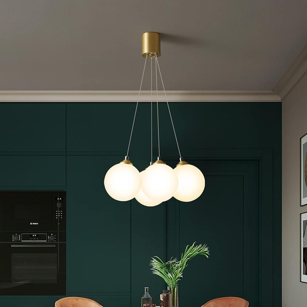 THKSGIV Bronze Restaurant Chandelier Modern Magic Bean Glass Lampshade Pendant Lights Bedroom Warm Romantic Atmosphere Light Creativity Living Room Aisle Lighting,Pendant