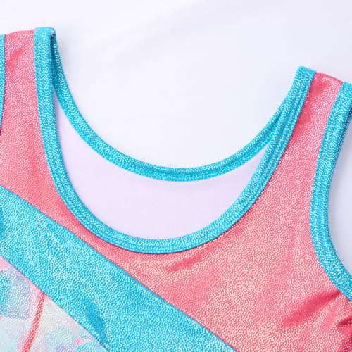 Image of HOZIY Leotards for Girls Gymnastics Kids Children Biketard Snowflake Ribbon Blue Purple Hot Pink Sparkle