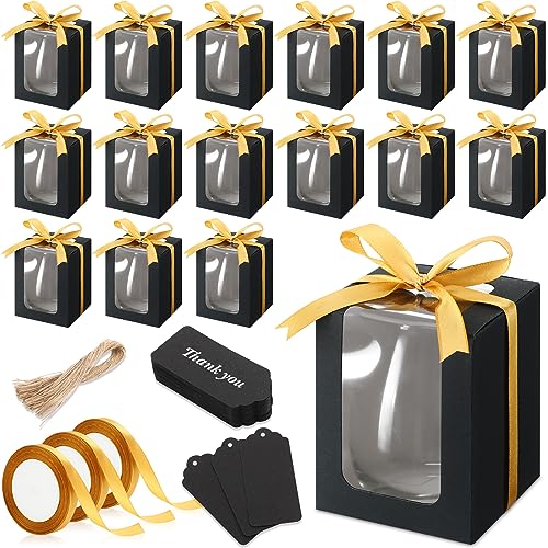 Fulmoon 50 Pack Gift Boxes for Wine Glass Transparent Gift 9 oz S...