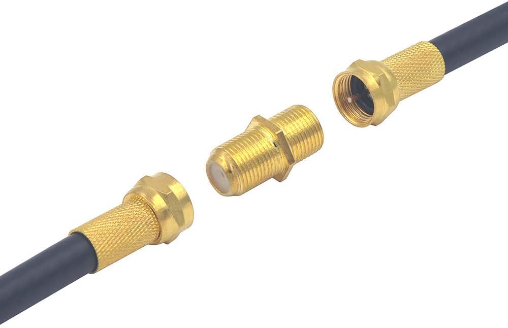 VCE 2-Pack F-Type Coaxial RG6 Cable Connector Gold Plated Bundle with 2-Pack Right Angle F-Type Coaxial RG6 Adapter : Electronics