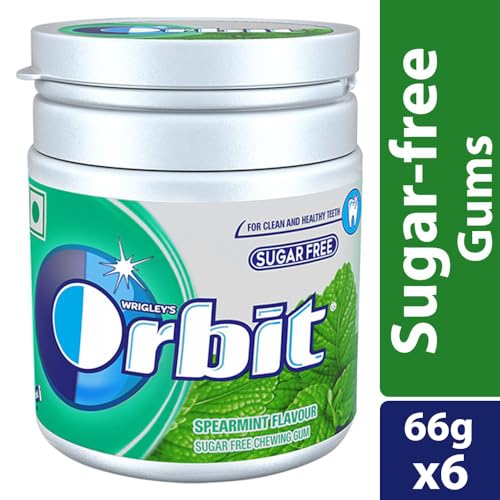 Image of Orbit Spearmint Sugar-Free Chewing Gum | Chewing Gums for Clean and Healthy Teeth | Pocket-Friendly & Easy to Carry Pot Pack |59.4g | Pack of 2