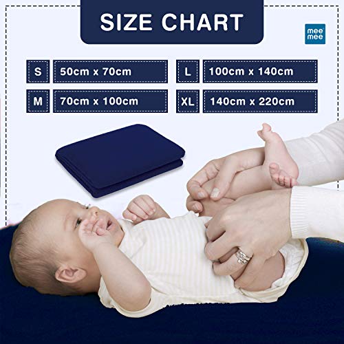 Mee-Mee-Reusable-Water-Proof-Cotton-Bed-Protector-Sheet-Extra-Absorbent-MatDry-SheetsUrine-SheetDry-MatMedium-Navy-Blue