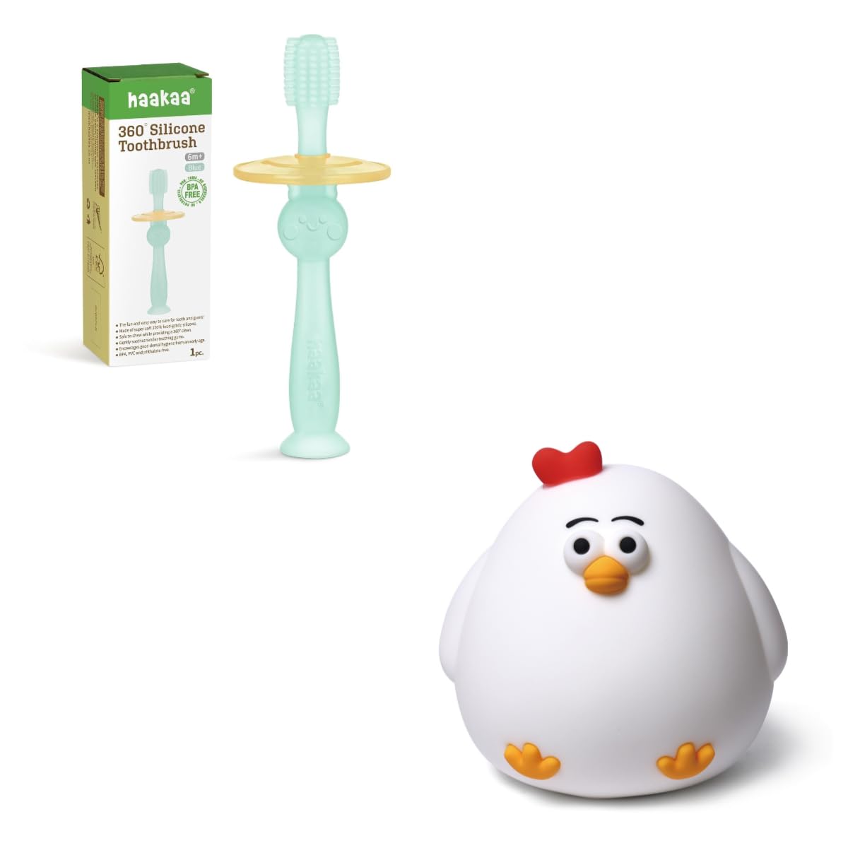 haakaa 360° Baby Toothbrush-Blue Baby Night Light