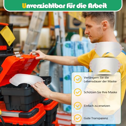 Trudsafe 30 Stück Abziehbare Linsenabdeckung kompatibel für 3M 6885, 6000, 6700, 6800, 6900 Serie Gesichtsschutzabdeckung