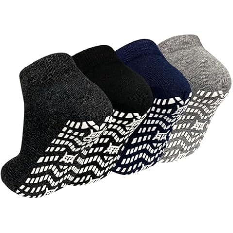 ZAKASA Non Slip Grip Socks for Men Non Skid Grippy Socks Anti Slip Gripper Socks for Elderly Hospital Yoga Cover