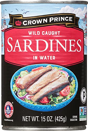 Crown Prince Water-Canned Sardines, 15-Ounce Cans (Pack of 12)