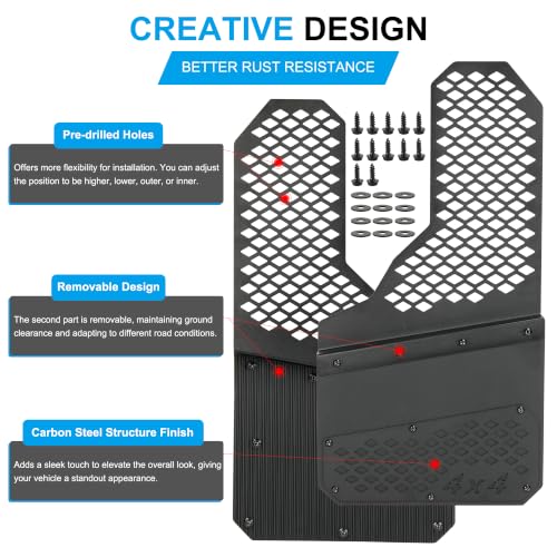 Image of Heavy Duty Mud Flaps, All-Weather Splash Guards, Built for Tough Protection, Universal Fit for Trucks SUVs & Vans, Off-Road & Daily Driving, 4PCS Front & Rear (OEM Black Style)