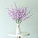 TYEERDEC Orchids Artificial Flowers, 10 Bunches Fake Silk Flowers for Decoration, Long Stem Artificial Flowers for Tall Vase Home Decor Indoor - Purple