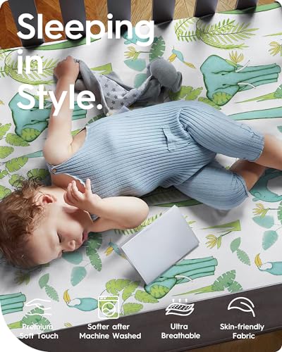 Image of Premium Soft boy Crib Sheets, Ultra Breathable Crib Fitted Sheet, Super Stretchy Baby Bed Sheets 28''x52''x9'' Extra Deep Pocket