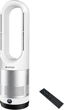 22" Bladeless Tower Fan, 80 Oscillation, 9-Hour Timer, 10 Speeds, Remote Touch Control, Easy Clean, Quiet, Cool Air Multiplier for Bedroom Home Office Living Room