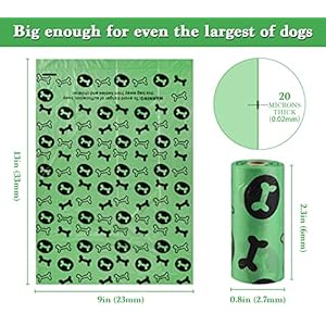 Biodegradable dog poo bags with holder 240 large poop bags corn starch blended compostable poo bag extra thick strong leak proof poop waste bag for dogs green   cucciolini doodles