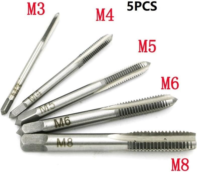 Metric Screw Thread Tap Set Piece, M5 M6 M8 Hand Tap Drill for Metal, Ball Bearing Steel Thread Tap Tool with Sizes (/M5/M6/M8) for Steel