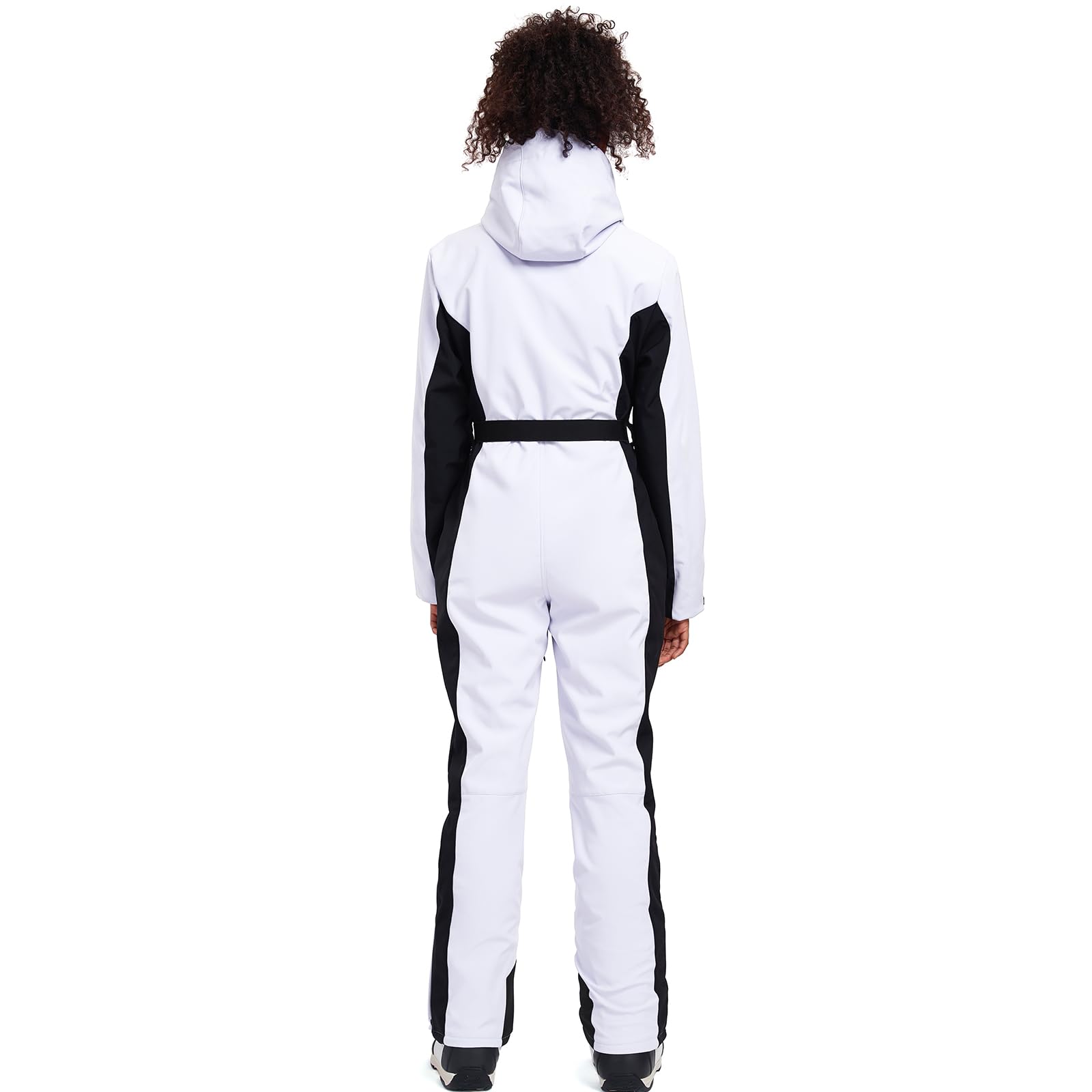 HOTIAN Traje de Esquí para Mujer de Una Sola Pieza, Mono de Invierno Cálido, Resistente al Viento, Impermeable, para Nieve y Exteriores, Con Capucha