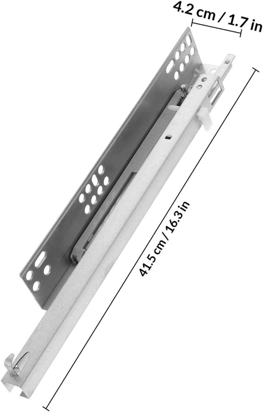 Generic 2pcs Soft Close Drawer Slides Bottom Mount Cabinet Drawers Sliders 0.9mm Two-Section Buffer Rails with Nails Silent Heavy Duty Replacement for Furniture