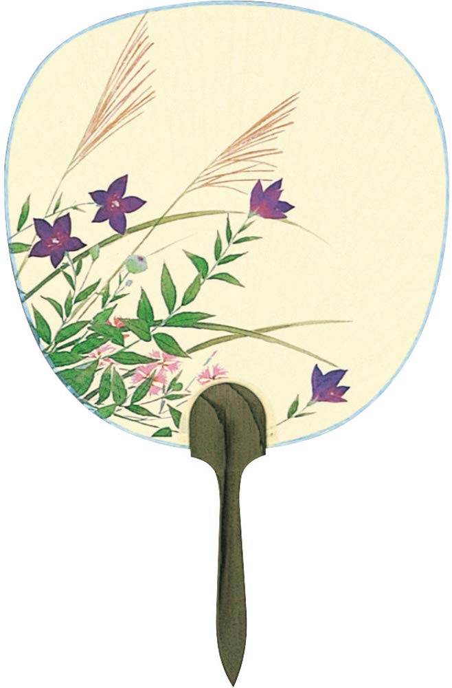 塩見団扇 日本製(MADE IN JAPAN) うちわ 都の風 (秋草) 2721 24cm×37cm