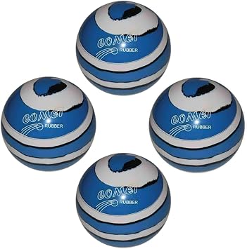 BuyBocceBalls - EPCO Candlepin Bowling Balls - Comet Rubber - Royal with White & Black 4 1/2 inch- 2lbs. 6oz. - 4 Balls - Made in USA