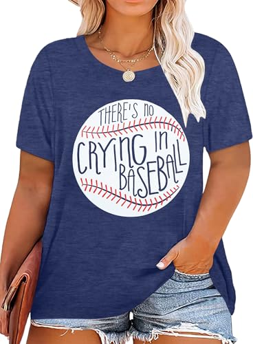 NANYUAYA Plus Size Baseball Shirts for Women Softball Mom Shirt Game Day Baseball Graphic Tee Baseball Short Sleeve Top