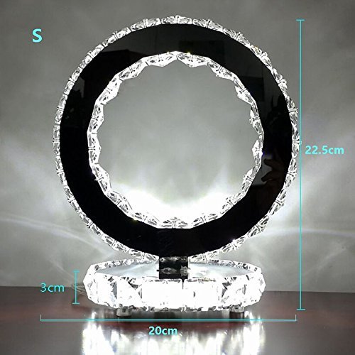 LUO Lámpara de mesa de cristal de acero inoxidable de moda Lámpara de mesita de noche Estilo moderno Creativo Dormitorio simple Sala de estar Cristal de moda Lámpara de cristal Led de doble cara, luz