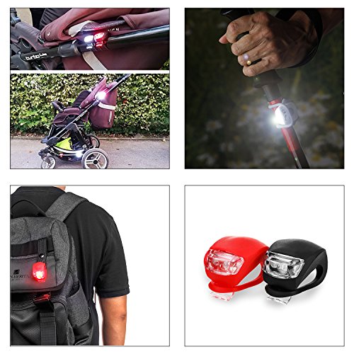 LUZWAY Éclairage Vélo | Silicone LED Lumiere Vélo | Lumière Vélo Avant et Arrière | VTT VTC Cycliste - Image 7