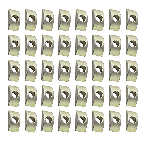 XINGSUI 40 Stück Halbmond-Unterlegscheiben,Schraubenmutter Anschlussstuecke,Metall Lochsäge Halbmond Sechskantmuttern,8mm Dia(bronzefarben) Cover