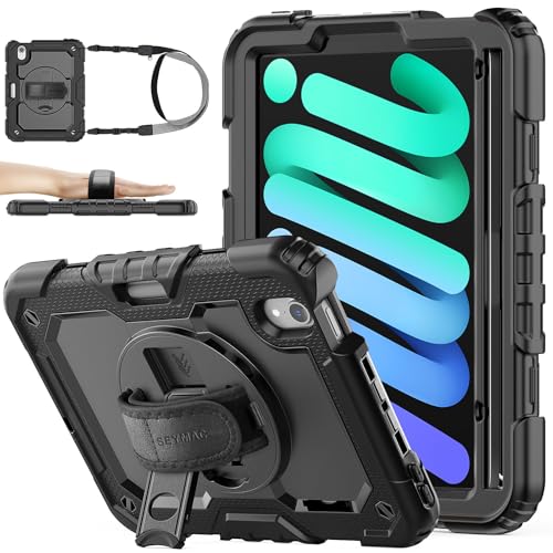 SEYMAC stock iPad mini 7/mini 6専用ケース 耐衝撃 ペンホルダー