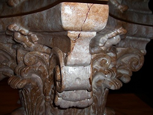 Antikes Wohndesign Couchtisch Wohnzimmertisch Glastisch Säulentisch – Bild 7