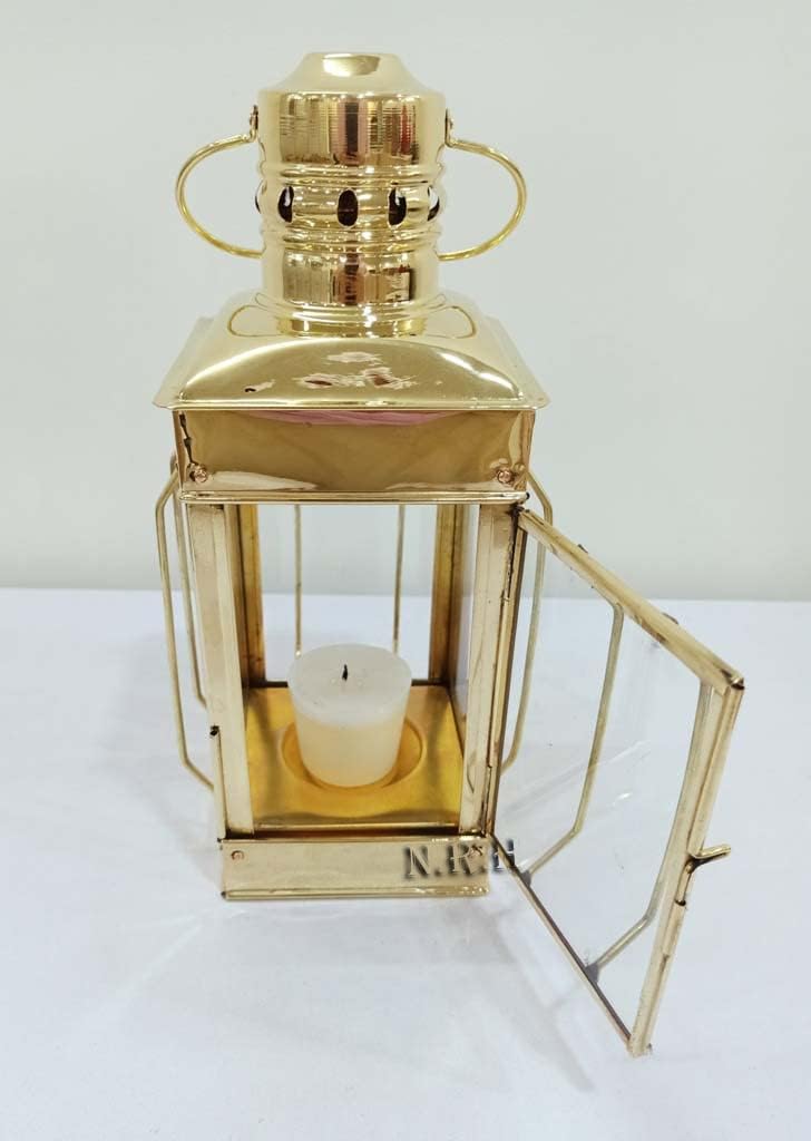 Brass Candle Lantern | Vintage Design | Ideal for Camping | Mount or Hang Options Indoor/Outdoor Light for Your Home Decor - Modern Rustic Vintage Farmhouse Style