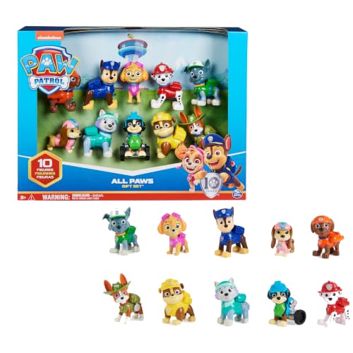 Paw Patrol - Pat Patrouille - Coffret Cadeau 10 Figurines - Jouet Enfant