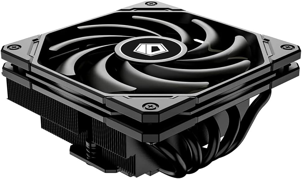 ID-COOLING IS-55 Black CPU Cooler Low Profile 57mm Height CPU Air Cooler 5 Heatpipes 120x120x15mm Slim Fan, CPU Fan for Intel LGA1851/1700/115X/1200; AMD AM4/AM5
