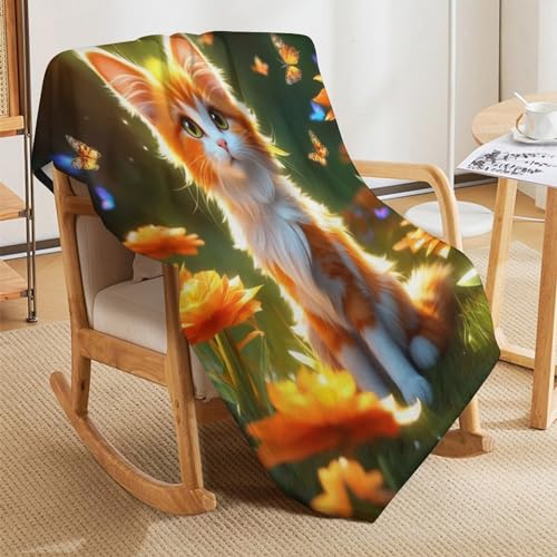 Couverture chat mignon, le plaid en flannel chaude idéal comme cadeau - 8