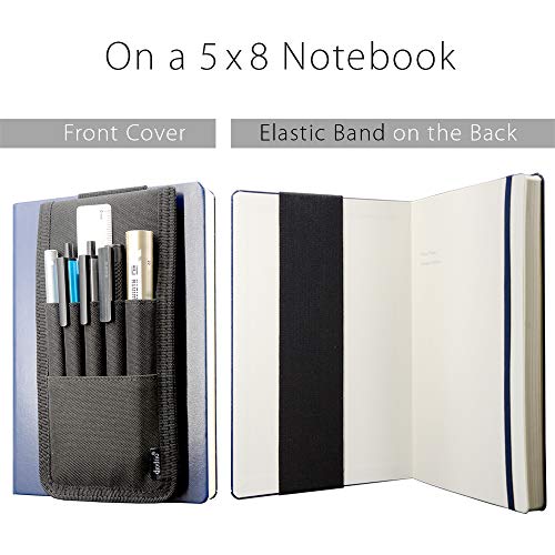 Pen Holder, Pencil Holder, Pen Sleeve Case For Hard Cover Journals, Notebooks, Books, Binders, Hold Multi Pens Pencils Rulers Durable Fabrics, Detachable, Elastic Band. Black. #TOP2