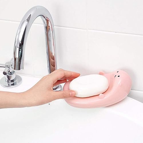 Miniatura 8 de GARASANI Caja de jabón de animales de dibujos animados lindo baño creativo plástico drenaje de agua Jabón Estante lavado esponja titular estilo