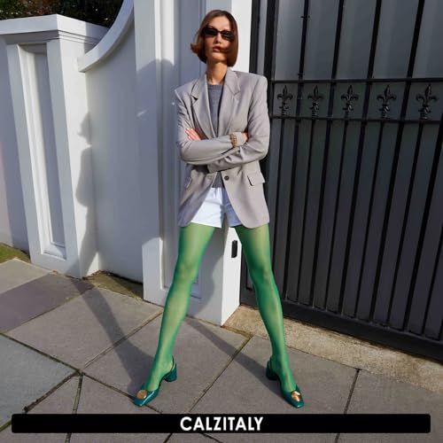 Image of CALZITALY Seamless Sheer Tights, Comfortable Waistband, 15 Denier Pantyhose Multi Colors Made in Italy