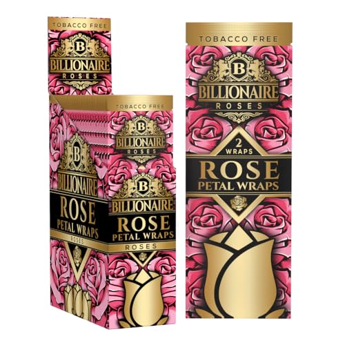 Billionaire Rose Petal Wraps - Organic Tobacco-Free - (Rose Petal Wraps 25 Packs)