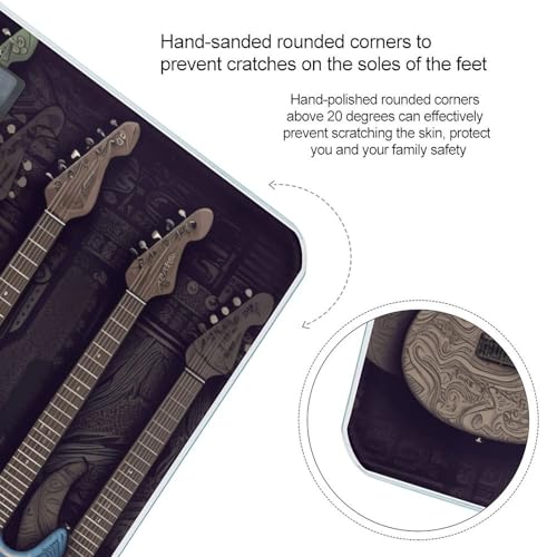 Báscula digital para baño con vidrio templado y patrón guitarra miniatura 4