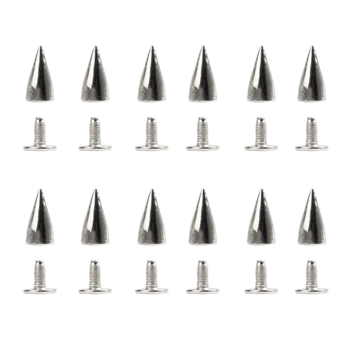 IWOWHERO 20Pcs Cone Nail Screwback Studs for DIY Leather Craft Punk Fashion Accessories for Shoes Bags Belts and Garments Durable and Stylish Rivet Fasteners