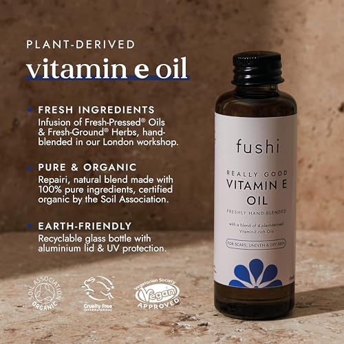 Fushi Really Good Organic Vitamin E Skin Oil 50ml, 30000IU/G 100% Natural Vitamin E Best for Skin soothing, Dry Skin, Wrinkles, Uneven Skin Tone, Scars Plant Derived. Vegan. Made in the UK - 2