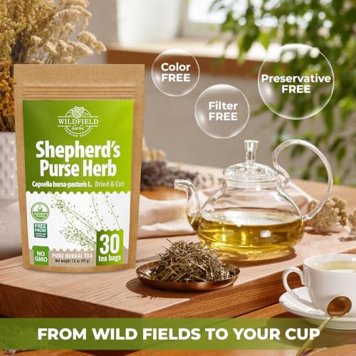 Image of 30 Bags Shepherd's Purse Herb Tea (Capsella Bursa-Pastoris) - 30 Count 1.5g Bags Dried Shepherds Purse Herbal Tea