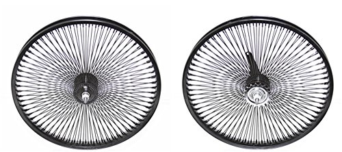 Lowrider Black 20 144 Spoke Wheel Set. Front and Back Coaster Wheel