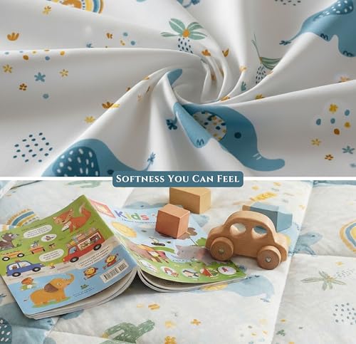 Image of VAS COLLECTIONS Single Bed Comforter Set 220 GSM Microfiber | Ultra Soft AC Comforter with Flat Bedsheet (60x90 Inches) & 1 Pillow Cover | 3 Pc Bedding Set (Elephant Print) | 3 Pc Bedding Set